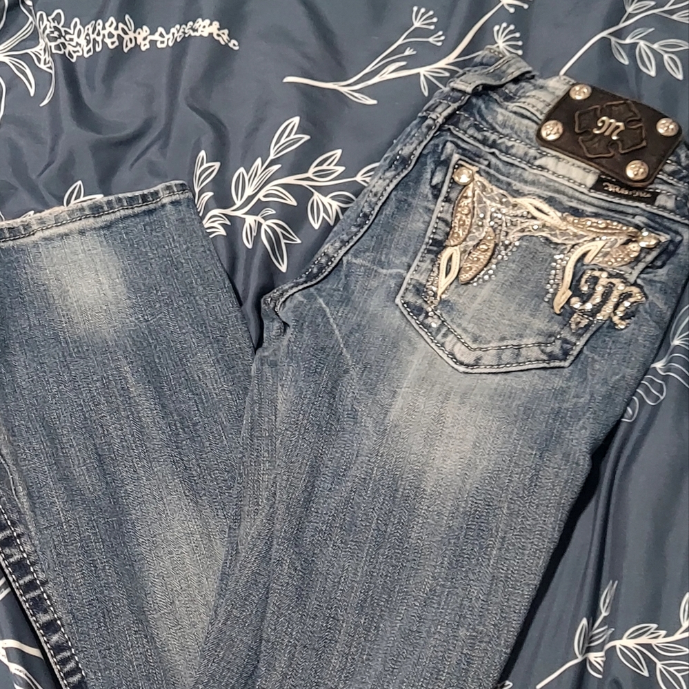 Miss Me Boot Cut Jeans with Embellished Back